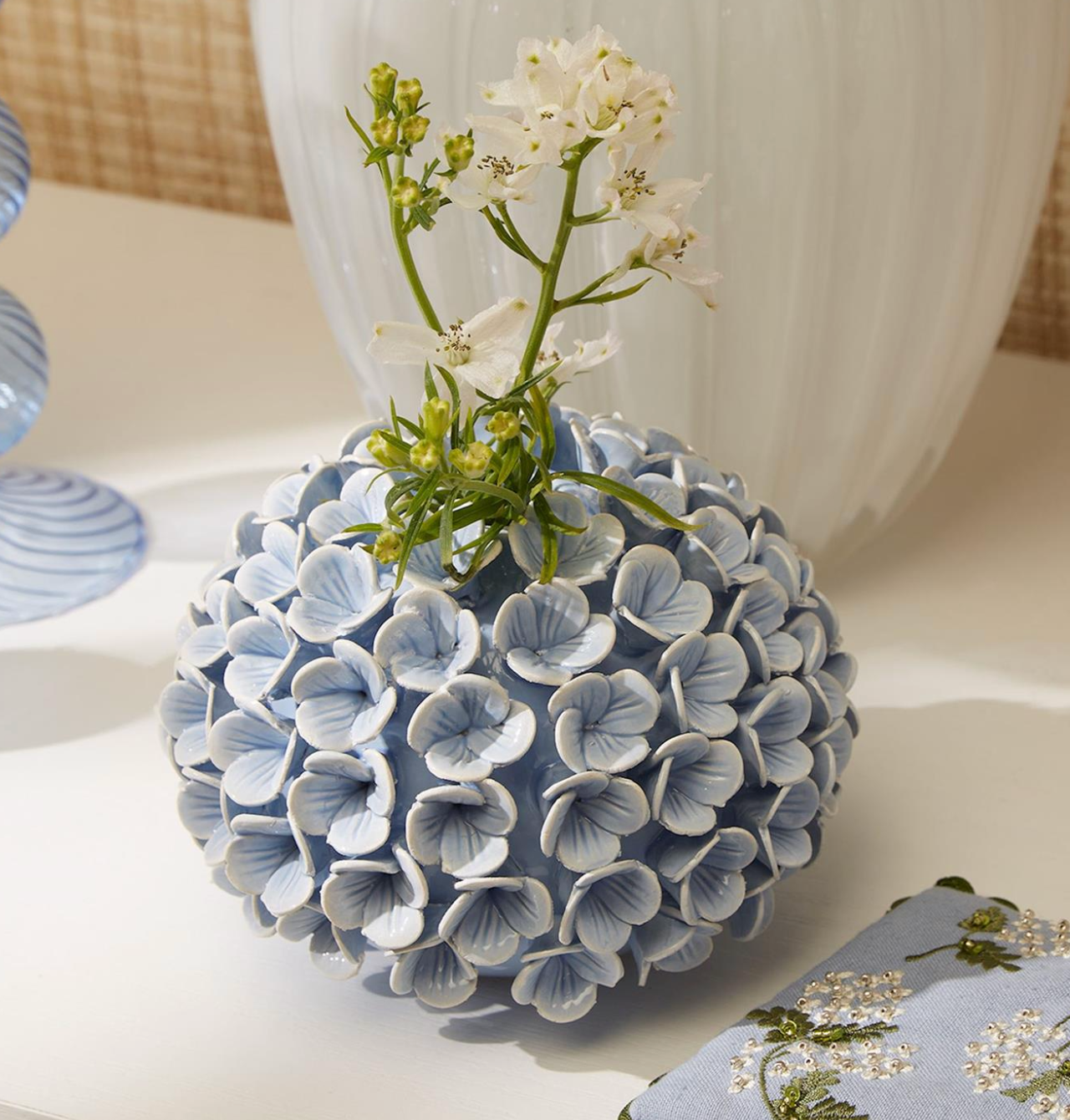 Hydrangea Flower Bud Vases / Taper Candle Holders