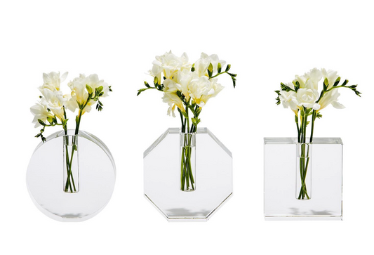 Crystal Bud Vase in Gift Box Assorted Shapes