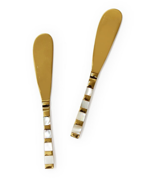Set of 2 Mother of Pearl Spreader on Gift Card