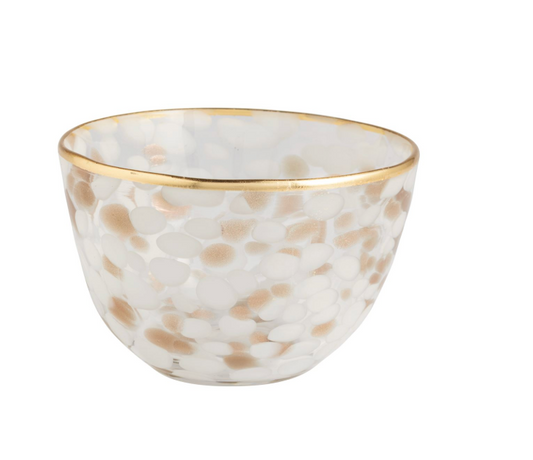 White and Gold Tortoise Dip Bowl