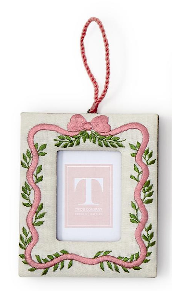 Holiday Memories 2 1/4" x 3" Embroidered Photo Frame Ornament Assorted 3 Designs
