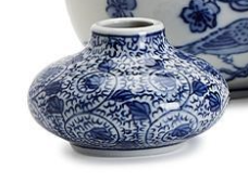 Blue and White Assorted Hand-Painted Vases - Stoneware