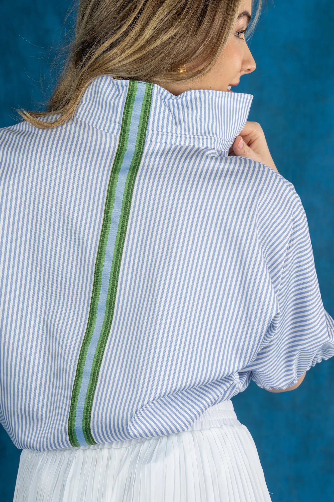 Poppy Top - Grapemist Stripe