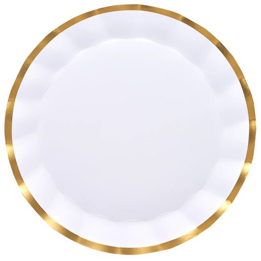 Everyday White Wavy Charger Plates/8pk