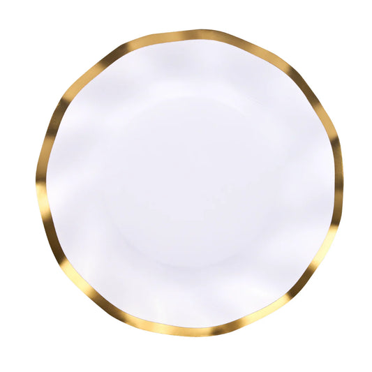 Everyday White Wavy Salad Plates/8pk