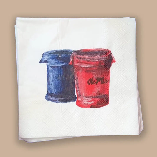 Ole Miss Trashcan Friday Napkin Set - Cocktail