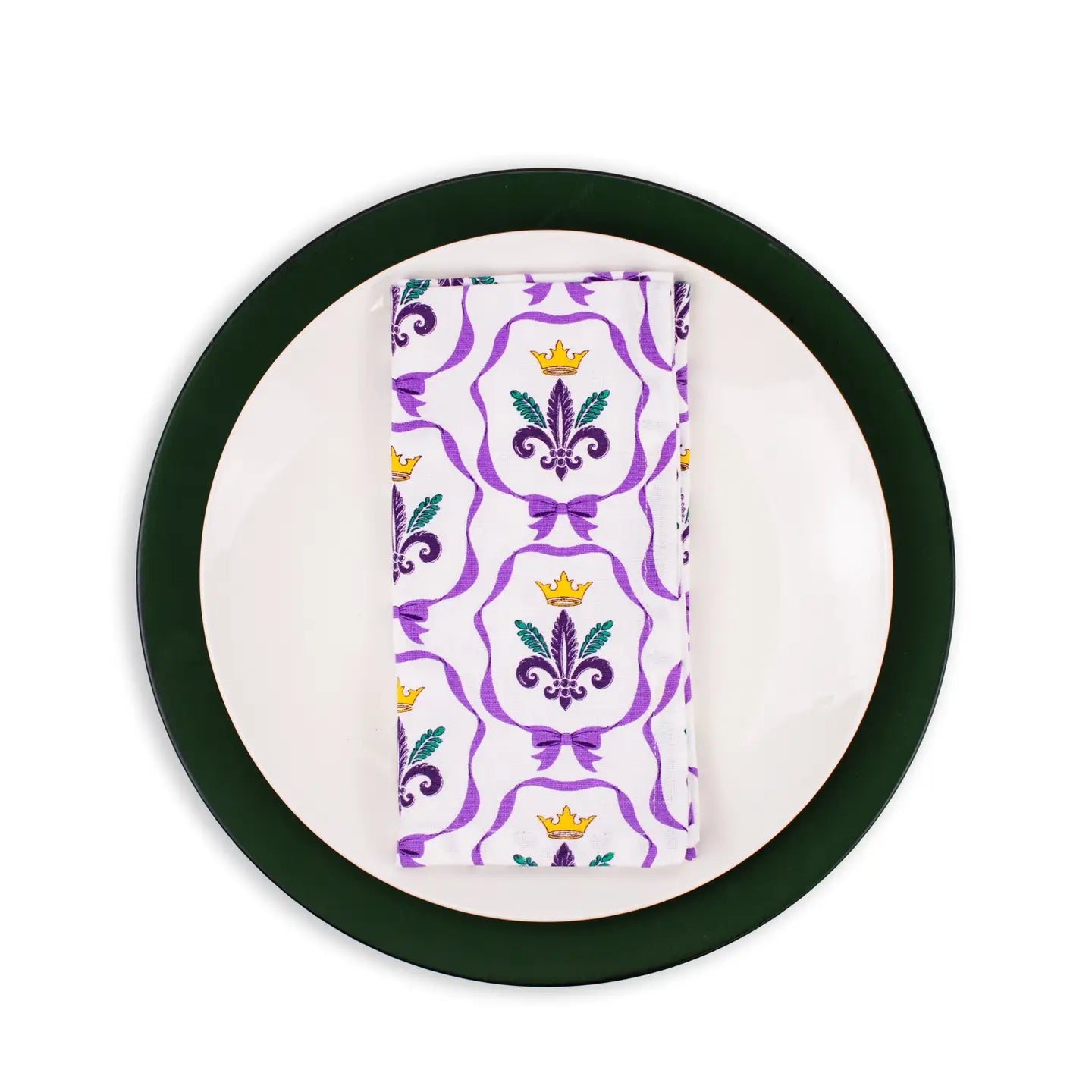 Mardi Bow Napkin White/Multi 18x18