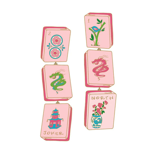 Mahjong Tile Dangle Earrings