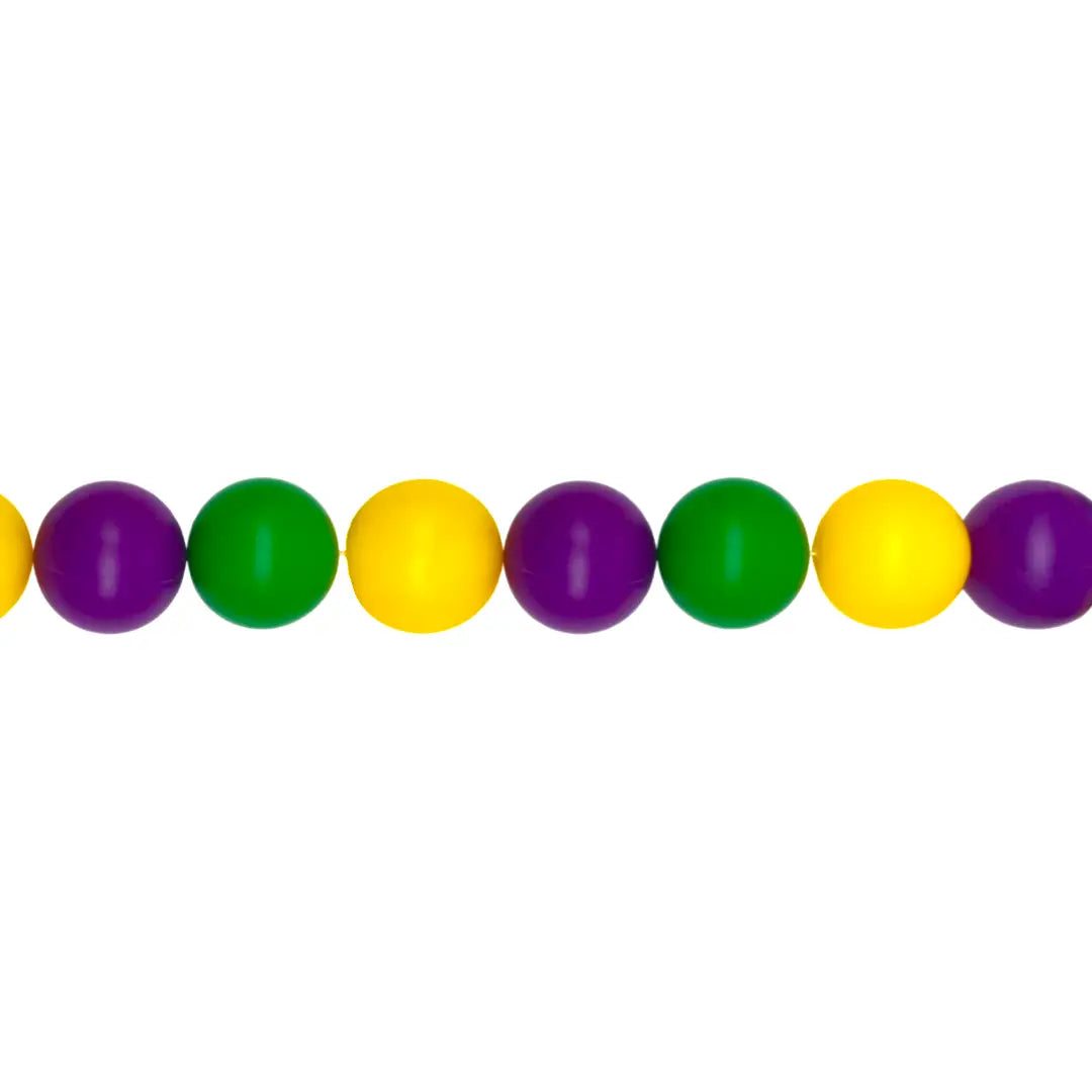 Large Mardi Gras 80mm Plastic Ball Garland - 9' Long