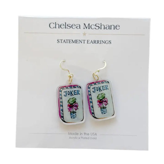 "Mahjong Joker" Acrylic Earrings