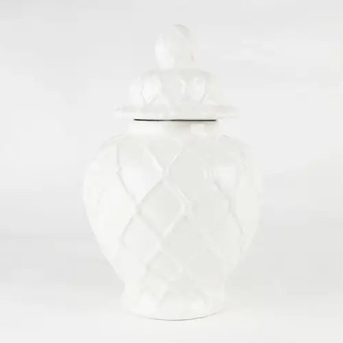 White Textured Ginger Jar