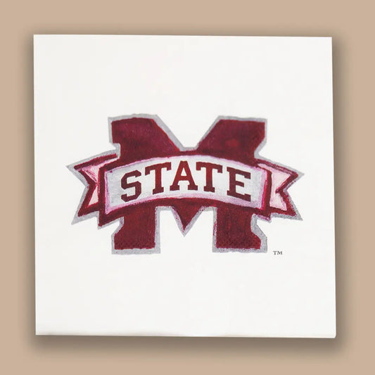 Ms State Logo Napkin Set - Cocktail