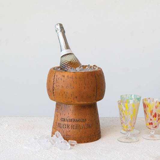 Vintage Reproduction Resin Cork  Shaped Ice Bucket