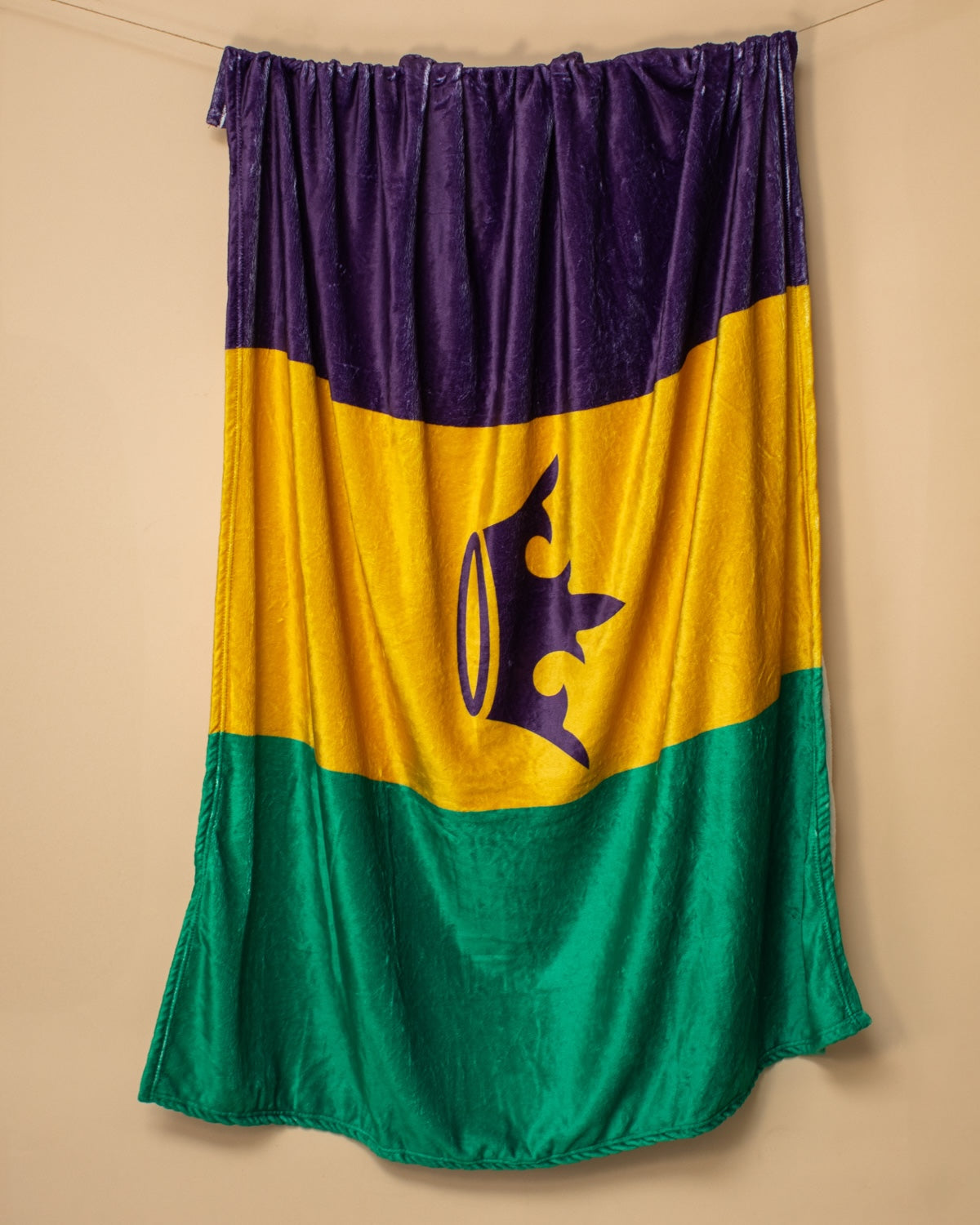 Mardi Gras Flag Throw Purple/Green/Yellow