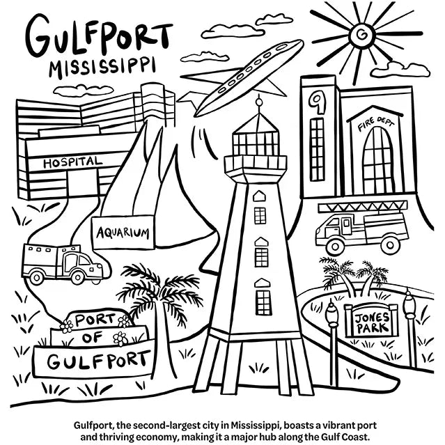 Coastal Mississippi Coloring Book