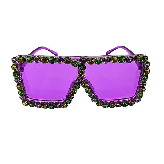 Lavender Square Rhinestone Sunglasses