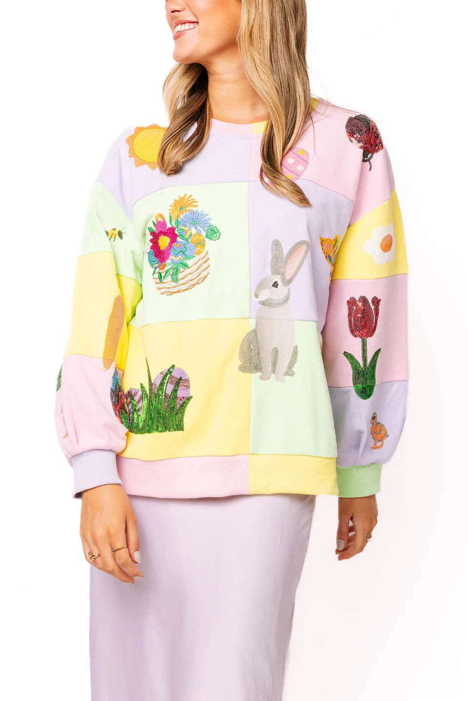 Pastel Colorblock Easter Icon Sweatshirt