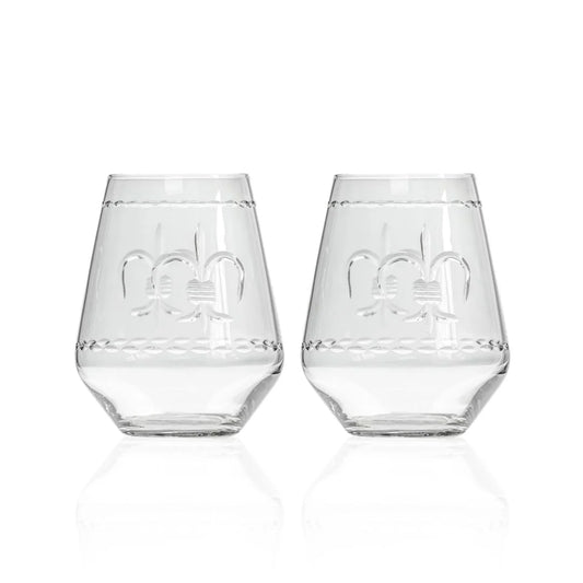 Fleur De Lis 18oz Stemless Wine Tumbler