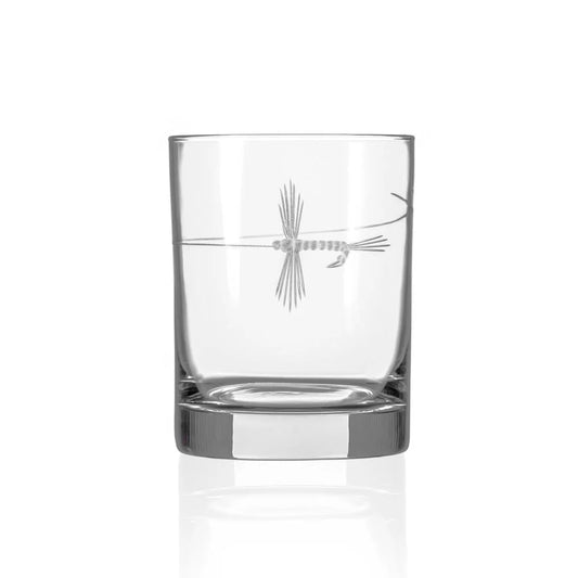 Rolf Fly Fishing 13oz Double Old Fashioned Whiskey Glass