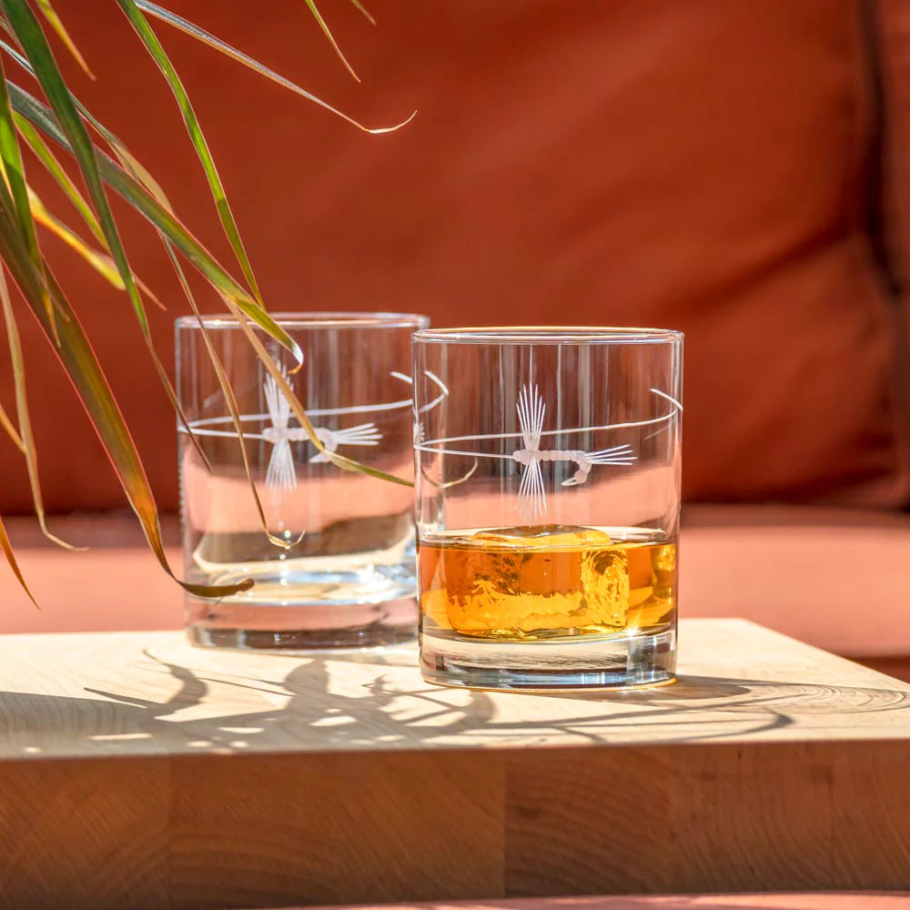Rolf Fly Fishing 13oz Double Old Fashioned Whiskey Glass