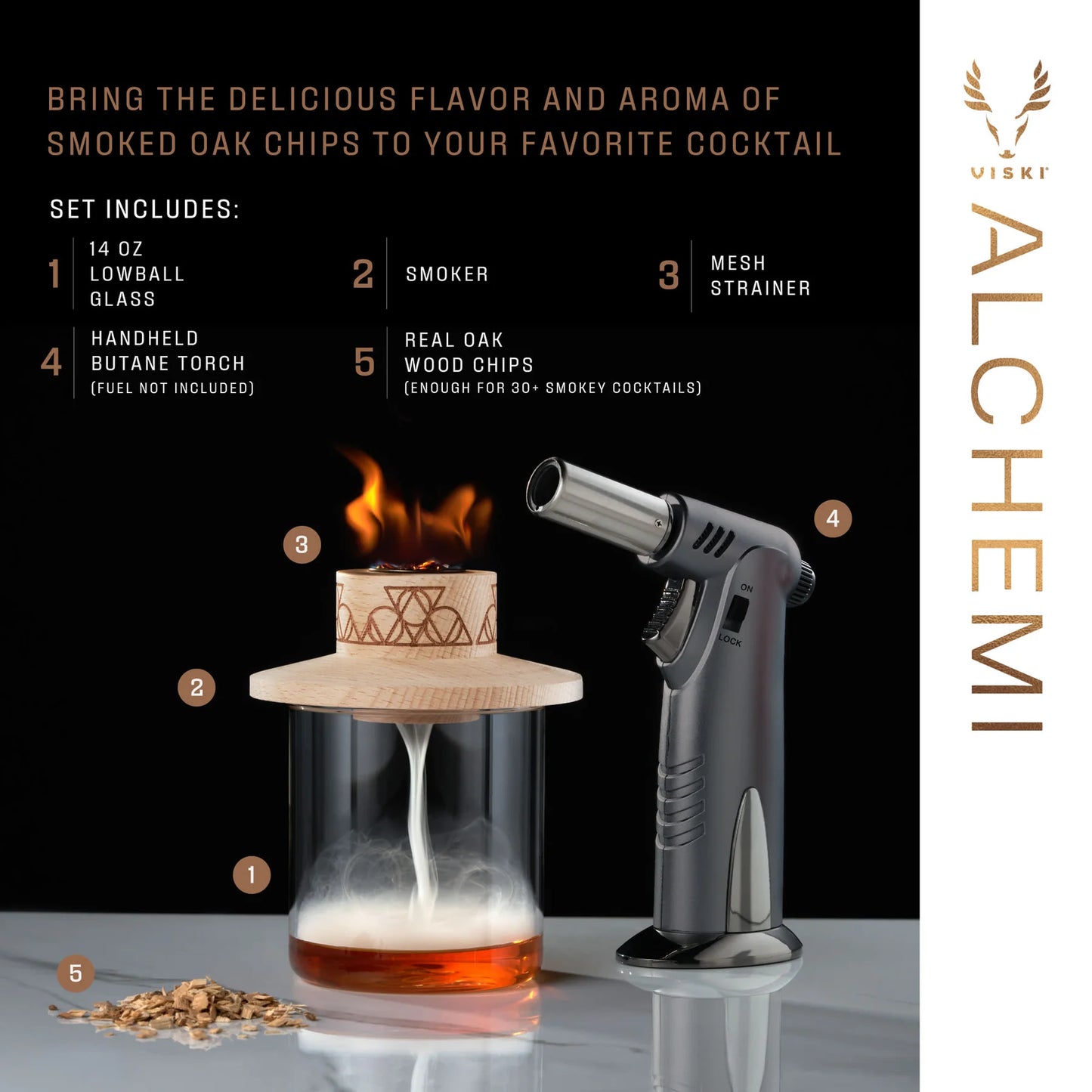 4-piece Alchemi Single Serve Smoker Kit Viski