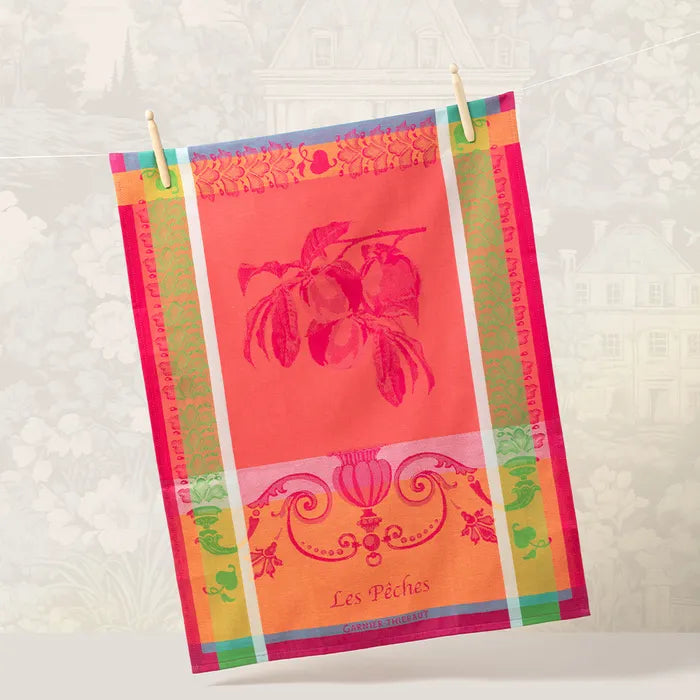 Garnier Thiebaut Les Peches Rose Jacquard Kitchen Towel