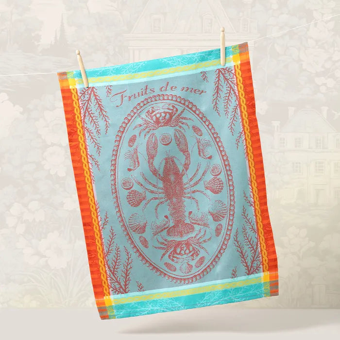 Garnier Thiebaut Maree Basse Lagon Jacquard Kitchen Towel