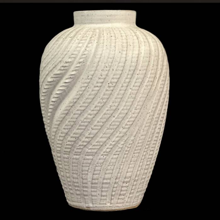 Small Wide Mouth Vase with Swirls