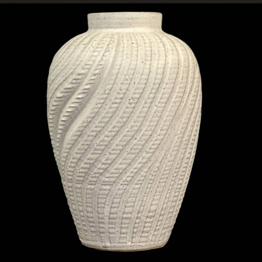 Small Wide Mouth Vase with Swirls