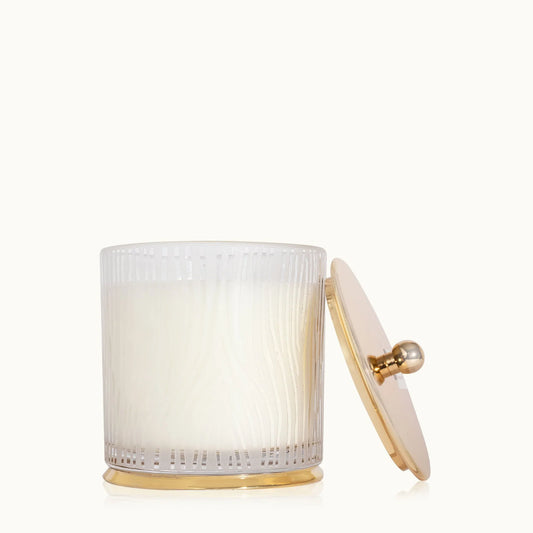 Thymes Frasier Fir Gilded Frosted Wood Grain Candle Large