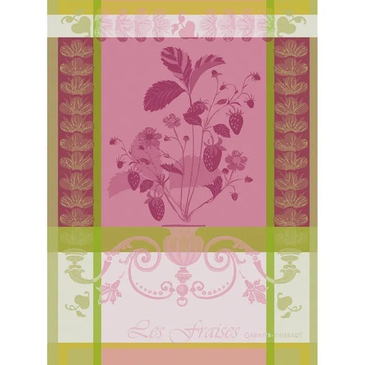 Garnier Thiebaut Fraisier Rose Jacquard Kitchen Towel