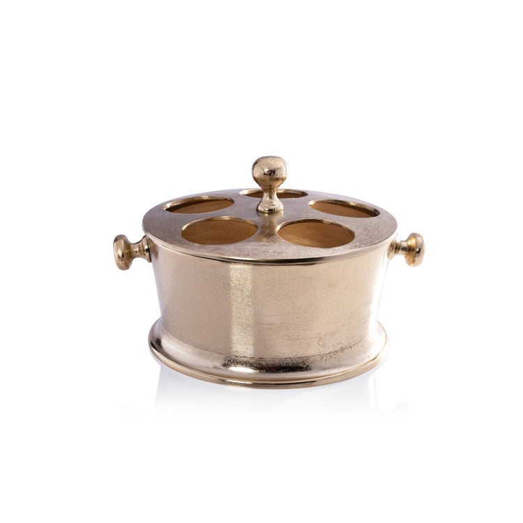Raw Aluminum Five Bottle Wine Holder-Gold