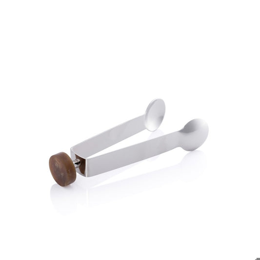 Spiga Ice Tong, Nickel w/ Amber Accent